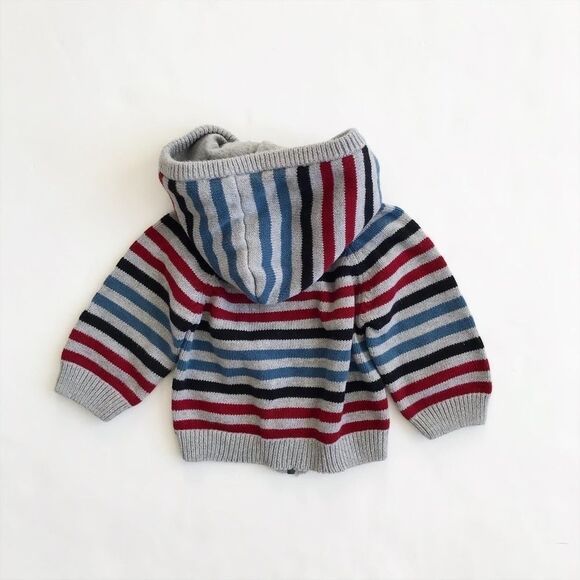 Gymboree stripe knit zip up hoodie VGUC 12-18m - Picture 4 of 4